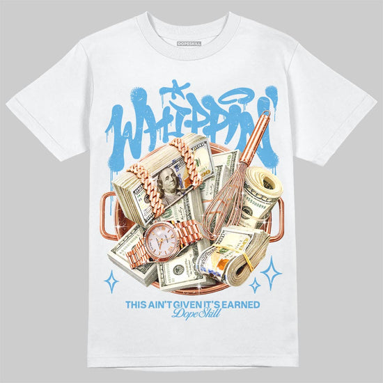 Jordan 14 Retro Black and University Blue DopeSkill T-Shirt Whippin Graphic Streetwear - White 