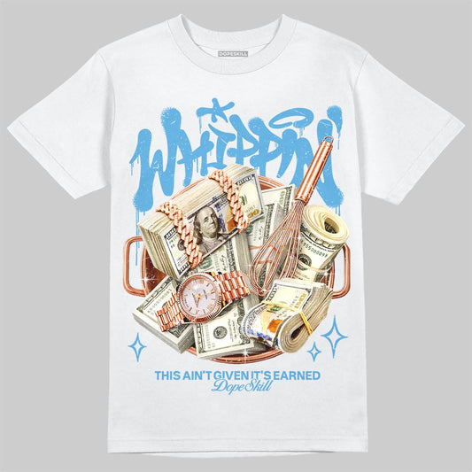 Jordan 14 Retro Black and University Blue DopeSkill T-Shirt Whippin Graphic Streetwear - White 