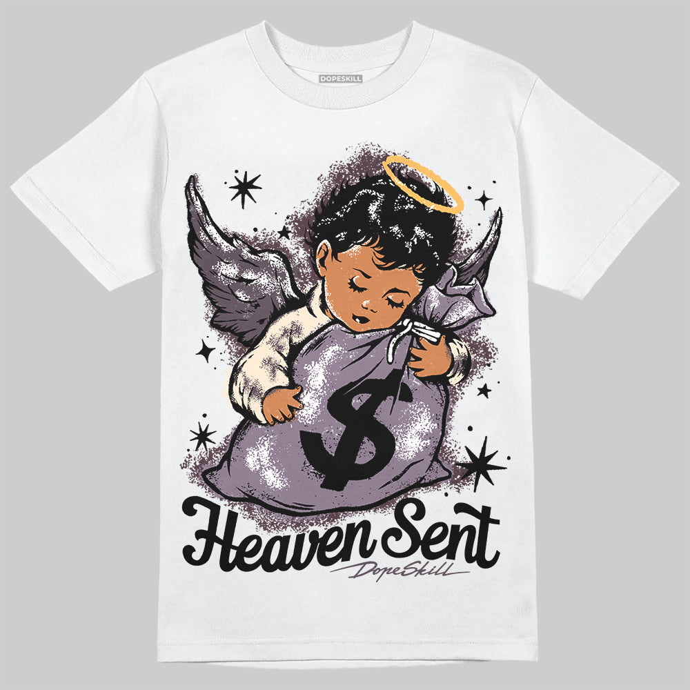 A Ma Maniére x Air Jordan 3 Black Violet Ore DopeSkill T-Shirt Heaven Sent Graphic Streetwear - White 