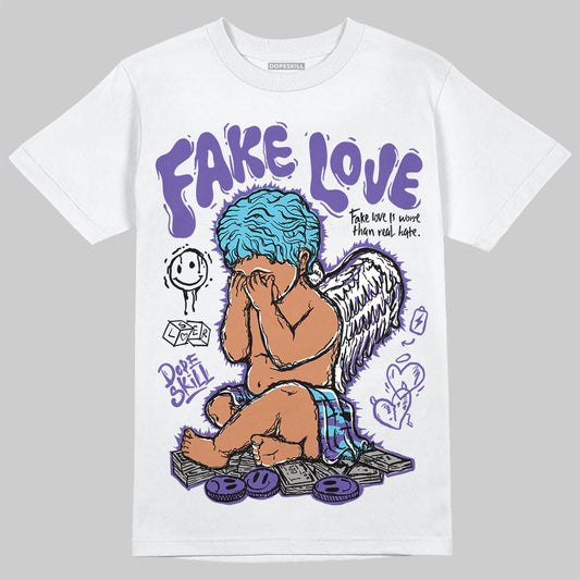 Jordan 8 Retro 'Aqua' 2025 DopeSkill T-Shirt False Love Graphic Streetwear - White