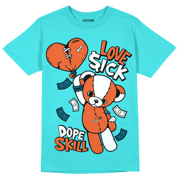 Dunk Low “Miami Dolphins” DopeSkill Tahiti Blue T-shirt Love Sick Graphic Streetwear