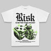 Neon Green Oversize Print Risk Is Better Than Regret DopeSkill Graphic Premium T-shirt Streetwear - White