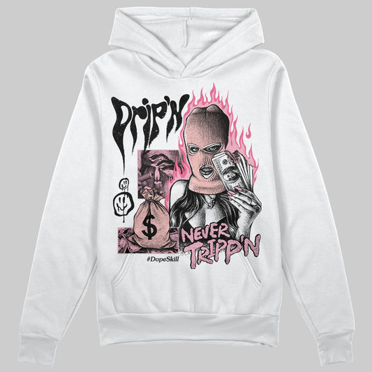 AMIRI White & Pink Stars Court Sneakers DopeSkill Hoodie Sweatshirt Drip'n Never Tripp'n Graphic Streetwear - White