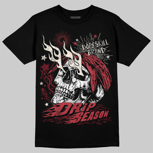 Jordan 4 “Sierra Red" DopeSkill T-Shirt Drip Season Graphic Streetwear - Black
