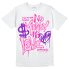 Pink Sneakers DopeSkill T-Shirt No Money No Love Typo Graphic Streetwear - White 