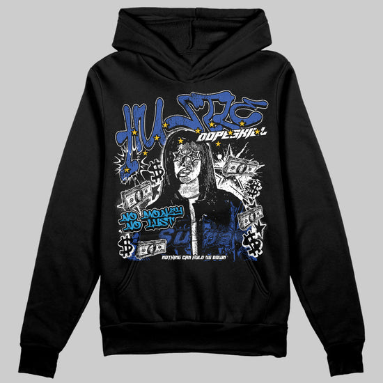 Royal Blue Sneakers DopeSkill Hoodie Sweatshirt No Money No Lust Graphic Streetwear - Black