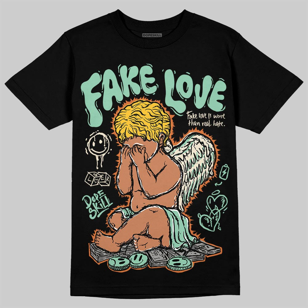 SB Dunk Low Rodeo Tourmaline DopeSkill T-Shirt False Love Graphic Streetwear - Black