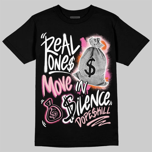 Jordan 3 Retro PS 'Spring Flowers' DopeSkill T-Shirt Real Ones Move In Silence Graphic Streetwear - Black
