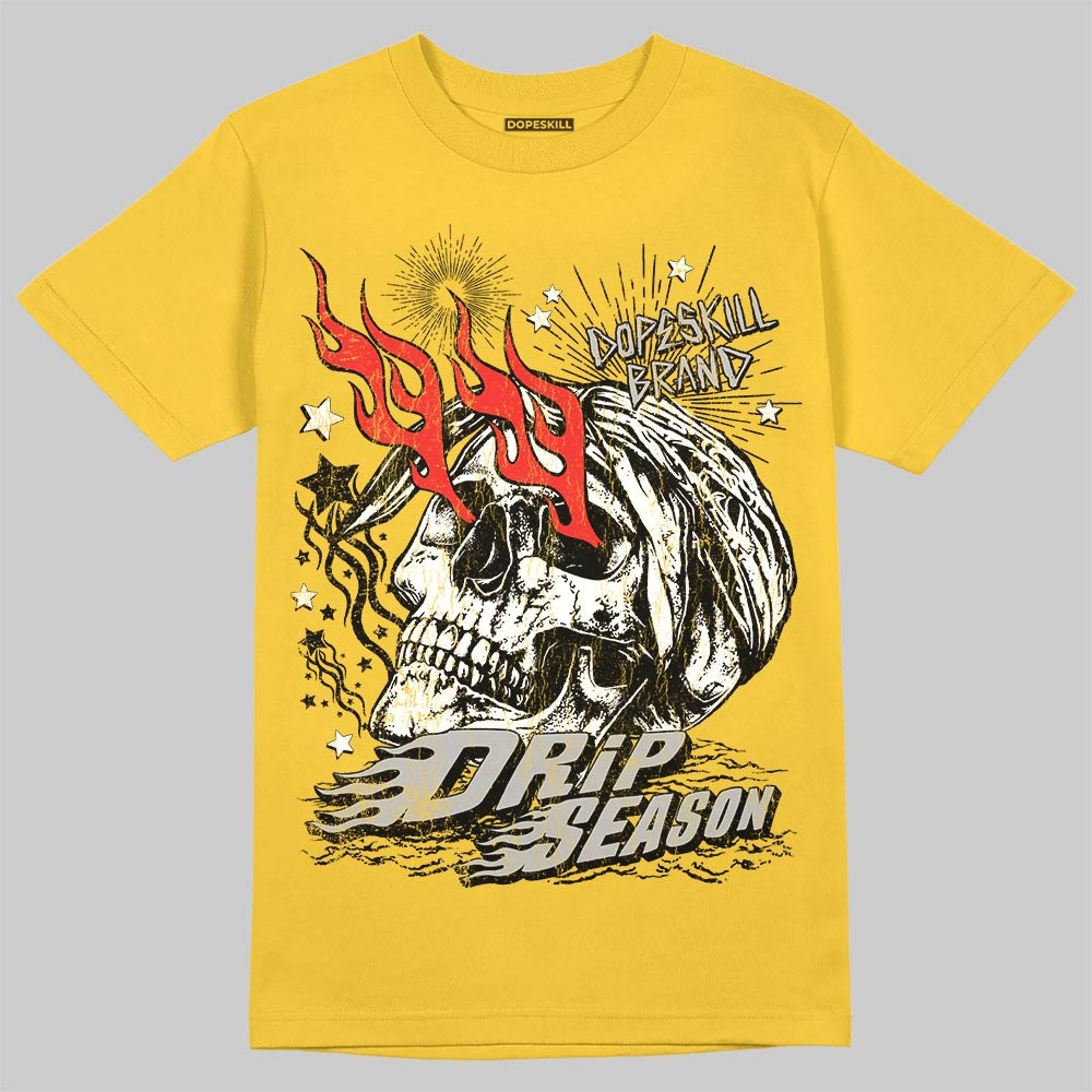 Jordan 5 'Tokyo' DopeSkill T-Shirt Drip Season Graphic Streetwear - Gold