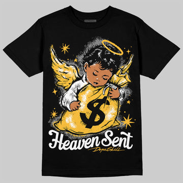 New Balance 9060 Varsity Gold (GS) DopeSkill T-Shirt Heaven Sent Graphic Streetwear - Black