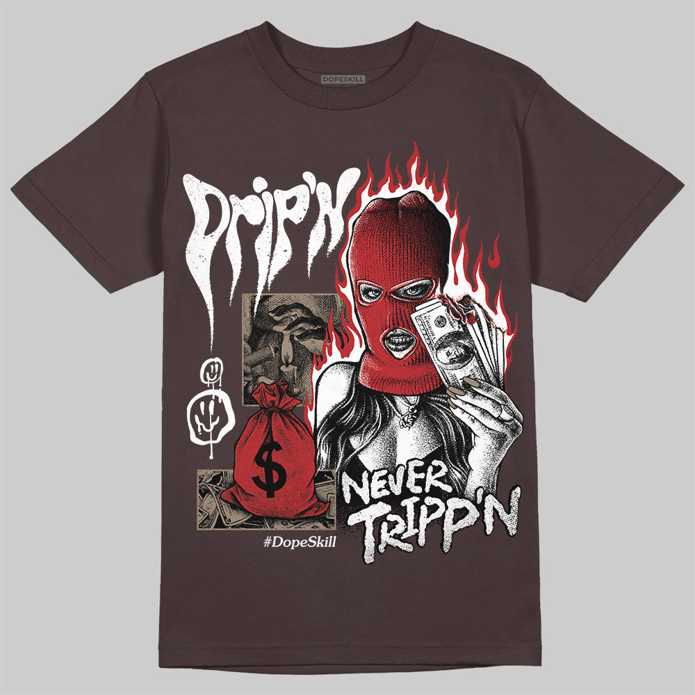 SoleFly x Air Jordan 12 Retro SP 'Cafecito/Baroque Brown' DopeSkill T-Shirt Drip'n Never Tripp'n Graphic Streetwear - Dark Chocolate