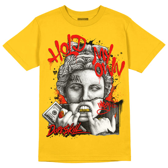 Yellow Sneakers DopeSkill Gold T-shirt Hold My Own Graphic Streetwear