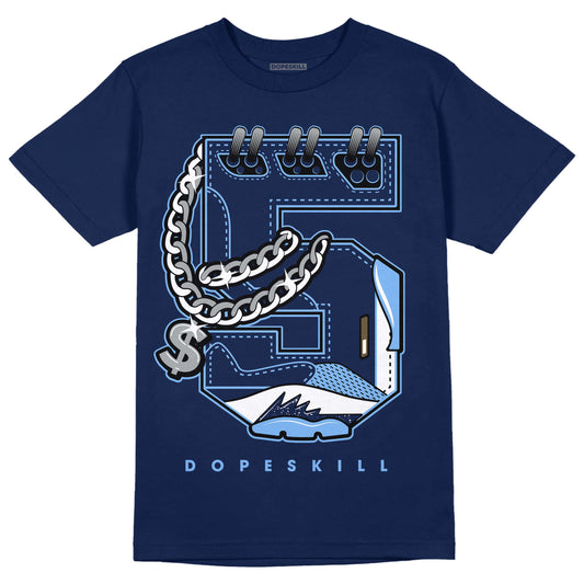 Jordan 5 Midnight Navy DopeSkill Navy T-Shirt No.5 Graphic Streetwear