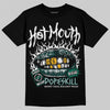 Jordan 4 Retro Oxidized Green DopeSkill T-Shirt Hot Mouth Graphic Streetwear - Black