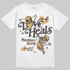 Jordan 5 “Earth/Metallic Gold” DopeSkill T-Shirt New Love Heals Graphic Streetwear - White