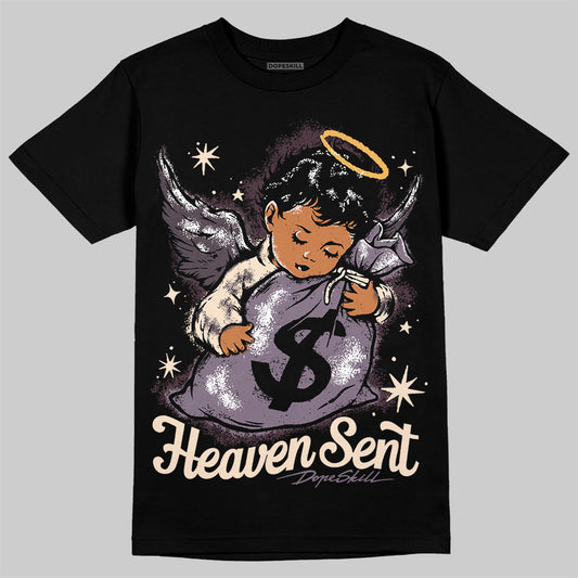 A Ma Maniére x Air Jordan 3 Black Violet Ore DopeSkill T-Shirt Heaven Sent Graphic Streetwear - Black