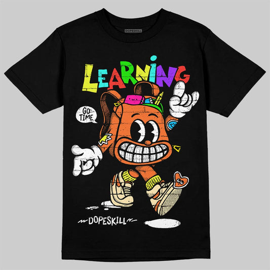 Orange, Black and White Sneakers DopeSkill T-Shirt Learning Graphic Streetwear - Black