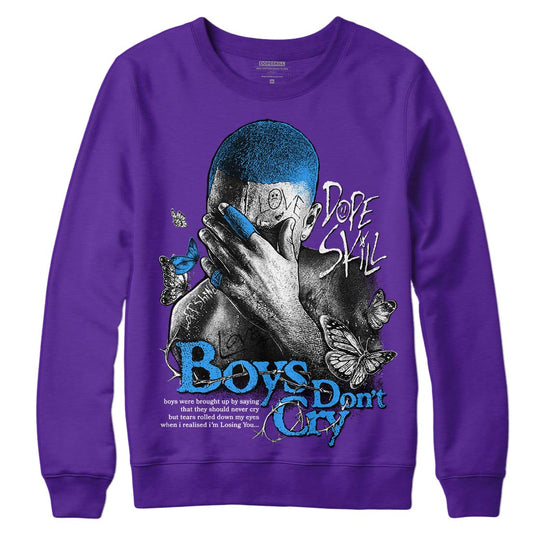 Jordan 13 Court Purple DopeSkill Purple Sweatshirt Boys Don't Cry Graphic Streetwear