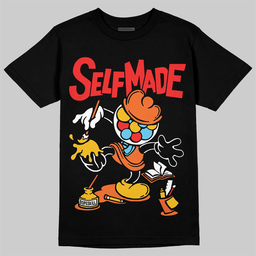 Orange, Black and White Sneakers DopeSkill T-Shirt Self Made Graphic Streetwear - Black