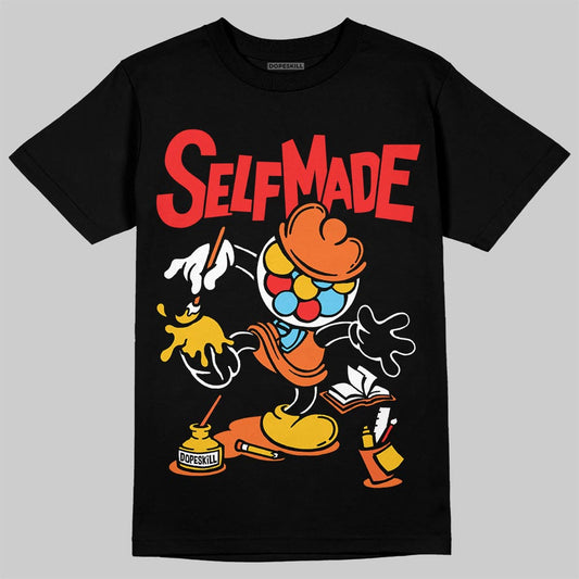 Orange, Black and White Sneakers DopeSkill T-Shirt Self Made Graphic Streetwear - Black