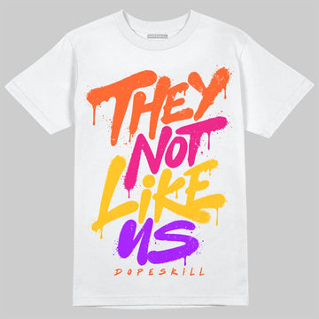 Orange, Black and White Sneakers DopeSkill T-Shirt They Not Like Us Graphic Streetwear - White 