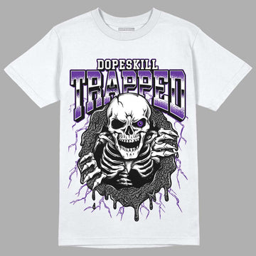 Jordan 3 Retro Dark Iris DopeSkill T-Shirt Trapped Halloween Graphic Streetwear - White