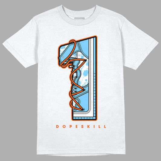 Dunk Low Futura University Blue DopeSkill T-Shirt No.1 Graphic Streetwear - White