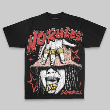 Red Oversize Print No Rules DopeSkill Graphic Premium T-shirt Streetwear - Black