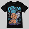 Jordan 8 Retro 'Aqua' 2025 DopeSkill T-Shirt False Love Graphic Streetwear - Black