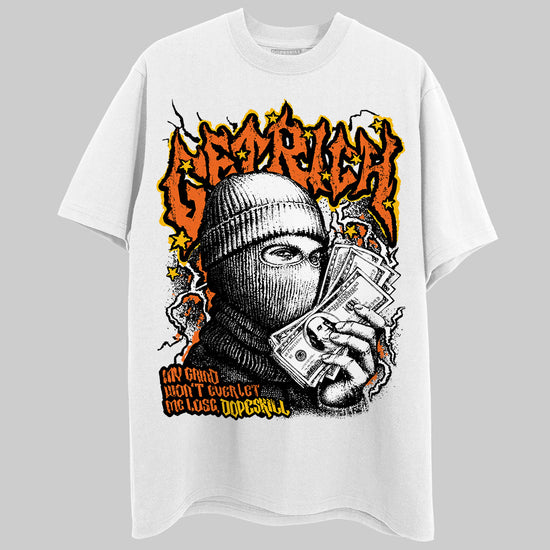 Orange, Black & White Sneakers DopeSkill T-Shirt New Get Rich Graphic Streetwear - White