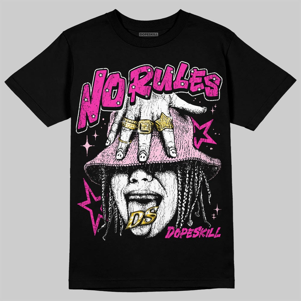 Pink Sneakers DopeSkill T-Shirt No Rules Graphic Streetwear - Black