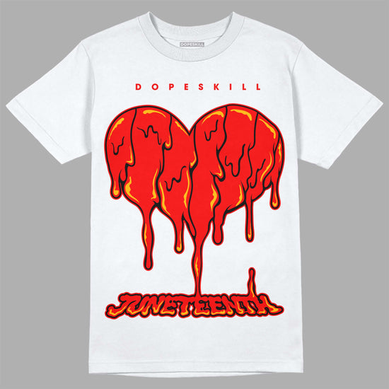 Red Sneakers DopeSkill T-Shirt Juneteenth Heart Graphic Streetwear - White