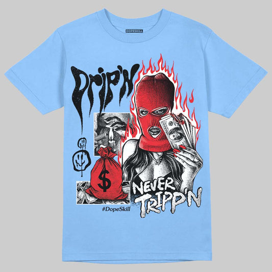 Vans Knu Stack Vintage Satin Dream Blue DopeSkill Blue T-shirt Drip'n Never Tripp'n Graphic Streetwear