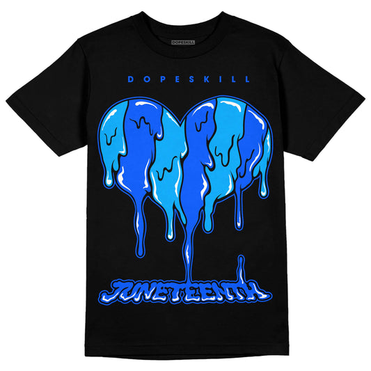 Royal Blue Sneakers DopeSkill T-Shirt Juneteenth Heart Graphic Streetwear - Black