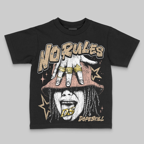 TAN Sneakers DopeSkill Toddler Kids T-shirt No Rules Graphic Streetwear - Black