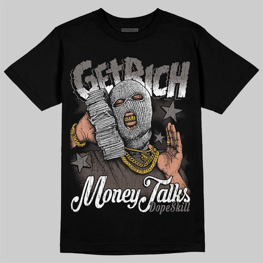 Jordan 4 Retro Cave Stone DopeSkill T-Shirt Get Rich Graphic Streetwear - Black