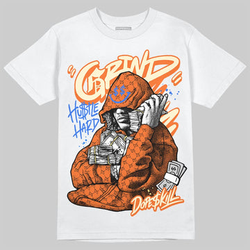 Orange Sneakers DopeSkill T-Shirt Grind Pray Graphic Streetwear - White