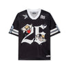 DopeSkill Angel 26 Graphic Jersey Shirt Y2K Streetwear Model View - Black