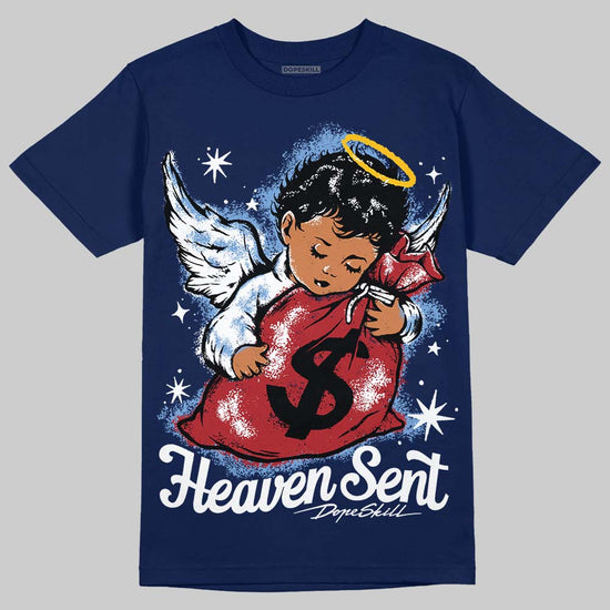 Jordan 1 High OG "Midnight Navy" DopeSkill Navy T-shirt Heaven Sent Graphic Streetwear