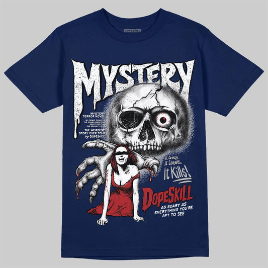 Jordan 12 Retro French Blue (2025) DopeSkill T-Shirt Mystery Ghostly Grasp Graphic Streetwear - navy