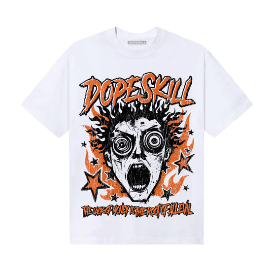 Orange, Black and White Sneakers DopeSkill T-Shirt Root of Evil Graphic Streetwear - White 