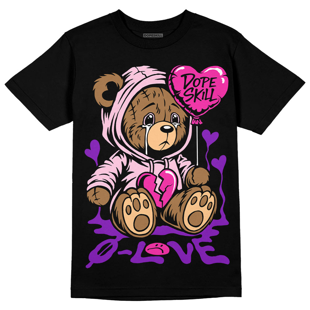 Pink Sneakers DopeSkill T-Shirt Broken Bear Graphic Streetwear - Black