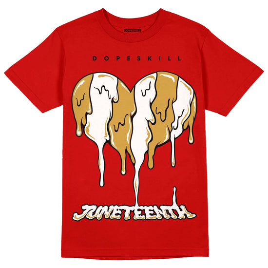 Red Sneakers DopeSkill Red T-shirt Juneteenth Heart Graphic Streetwear