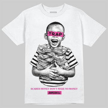 Pink Sneakers DopeSkill T-Shirt Scared Money Don't Make No Money Graphic Streetwear - White
