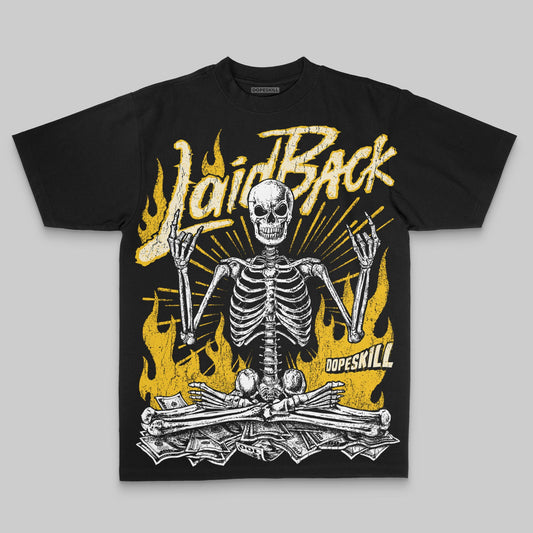 Yellow Oversize Print Laid Back DopeSkill Graphic Premium T-shirt Streetwear - black