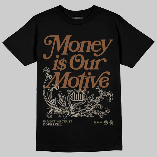 New Balance ABZORB 2010 “Pecan” DopeSkill T-Shirt Money Is Our Motive Typo Graphic Streetwear - Black