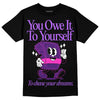 PURPLE Sneakers DopeSkill T-Shirt Owe It To Yourself Graphic Streetwear - Black