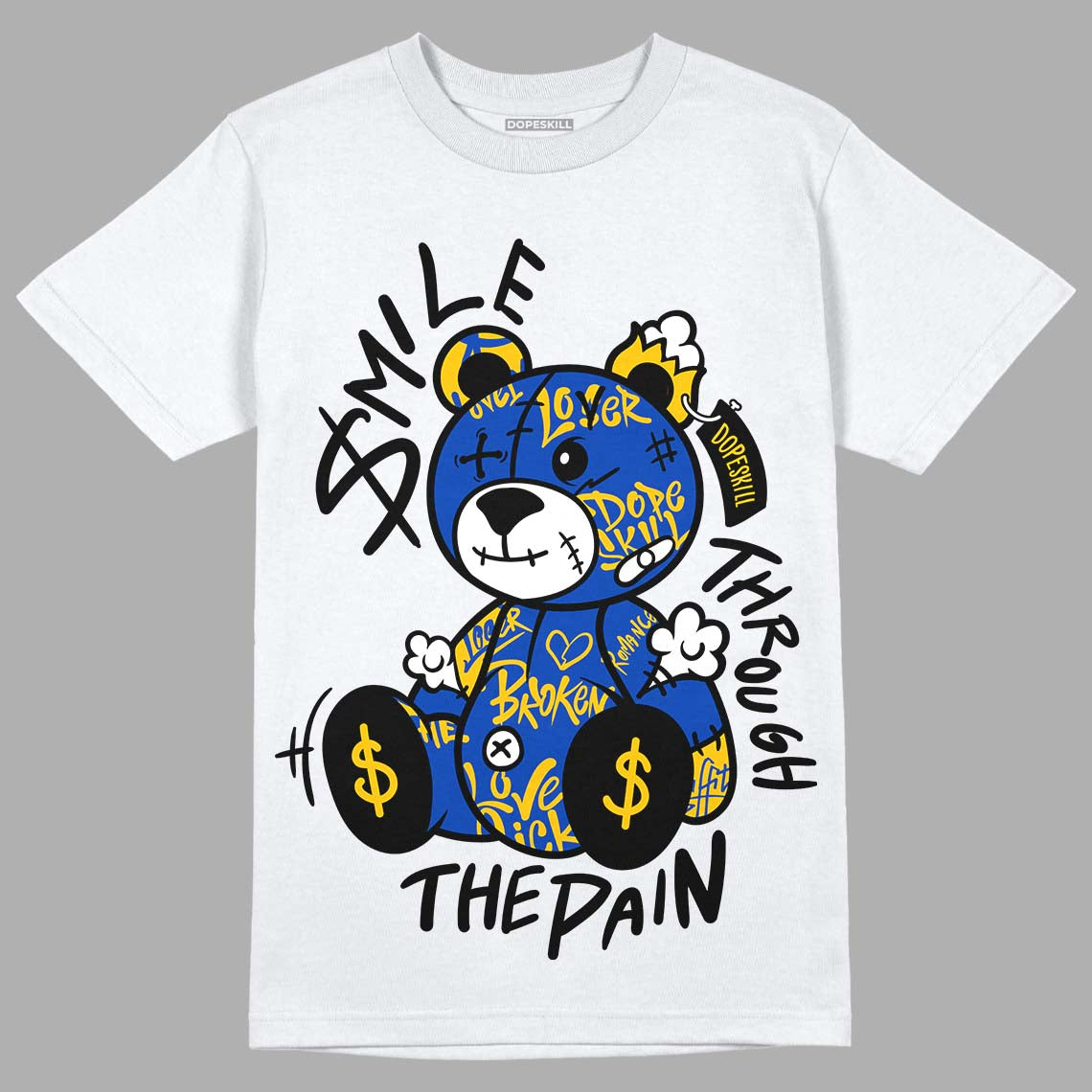 Jordan 14 “Laney” DopeSkill T-Shirt Smile Through The Pain Graphic Streetwear - White 