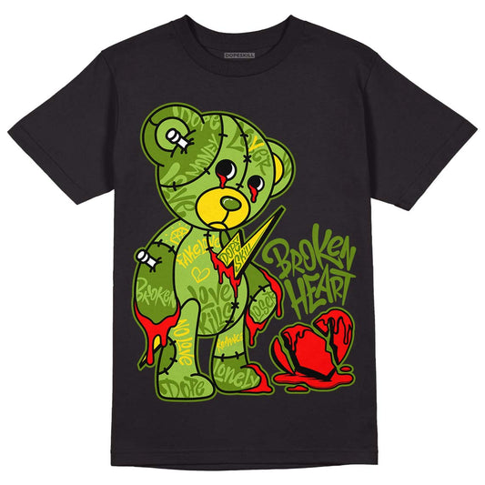 SB Dunk Low Chlorophyll DopeSkill T-Shirt Broken Heart Graphic Streetwear - Black