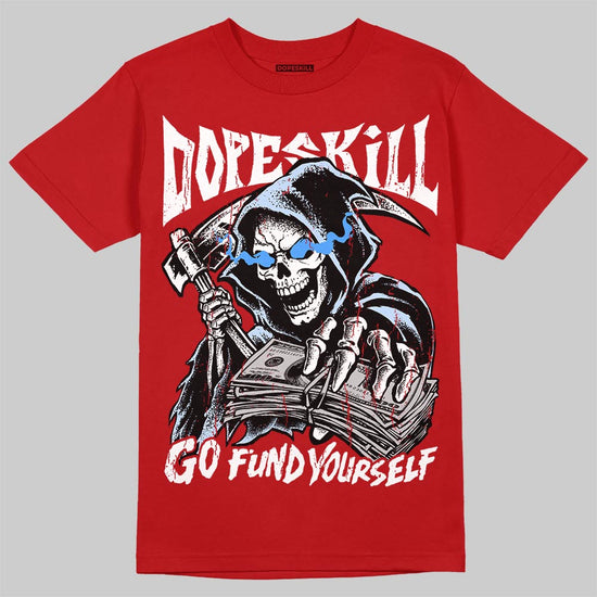 Jordan 11 Cherry DopeSkill T-Shirt Go Fund Your Self Graphic Streetwear - red